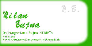 milan bujna business card